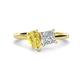 1 - Zoya Pear Shape Yellow Sapphire & Princess Shape Forever Brilliant Moissanite 2 Stone Duo Ring 
