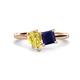 1 - Zoya Pear Shape Yellow Sapphire & Princess Shape Lab Created Blue Sapphire 2 Stone Duo Ring 