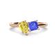 1 - Zoya Pear Shape Yellow Sapphire & Princess Shape Tanzanite 2 Stone Duo Ring 