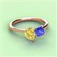 3 - Zoya Pear Shape Yellow Sapphire & Princess Shape Tanzanite 2 Stone Duo Ring 