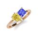 4 - Zoya Pear Shape Yellow Sapphire & Princess Shape Tanzanite 2 Stone Duo Ring 