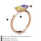 5 - Zoya Pear Shape Yellow Sapphire & Princess Shape Tanzanite 2 Stone Duo Ring 