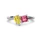 1 - Zoya Pear Shape Yellow Sapphire & Princess Shape Pink Tourmaline 2 Stone Duo Ring 