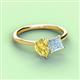 3 - Zoya Pear Shape Yellow Sapphire & Princess Shape Aquamarine 2 Stone Duo Ring 