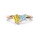 1 - Zoya Pear Shape Yellow Sapphire & Princess Shape Aquamarine 2 Stone Duo Ring 