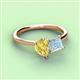 3 - Zoya Pear Shape Yellow Sapphire & Princess Shape Aquamarine 2 Stone Duo Ring 