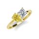 4 - Zoya Pear Shape Yellow Sapphire & Princess Shape GIA Certified Diamond 2 Stone Duo Ring 