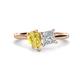 1 - Zoya Pear Shape Yellow Sapphire & Princess Shape GIA Certified Diamond 2 Stone Duo Ring 