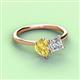 3 - Zoya Pear Shape Yellow Sapphire & Princess Shape GIA Certified Diamond 2 Stone Duo Ring 