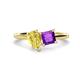 1 - Zoya Pear Shape Yellow Sapphire & Princess Shape Amethyst 2 Stone Duo Ring 