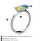 5 - Zoya Pear Shape Yellow Sapphire & Princess Shape Blue Topaz 2 Stone Duo Ring 