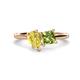 1 - Zoya Pear Shape Yellow Sapphire & Princess Shape Peridot 2 Stone Duo Ring 