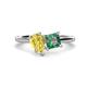 1 - Zoya Pear Shape Yellow Sapphire & Princess Shape Lab Created Alexandrite 2 Stone Duo Ring 