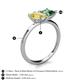 5 - Zoya Pear Shape Yellow Sapphire & Princess Shape Lab Created Alexandrite 2 Stone Duo Ring 