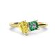 1 - Zoya Pear Shape Yellow Sapphire & Princess Shape Lab Created Alexandrite 2 Stone Duo Ring 