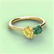 3 - Zoya Pear Shape Yellow Sapphire & Princess Shape Lab Created Alexandrite 2 Stone Duo Ring 