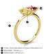 5 - Zoya Pear Shape Yellow Sapphire & Princess Shape Pink Tourmaline 2 Stone Duo Ring 