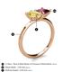 5 - Zoya Pear Shape Yellow Sapphire & Princess Shape Rhodolite Garnet 2 Stone Duo Ring 