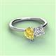 3 - Zoya Pear Shape Yellow Sapphire & Princess Shape Certified Lab Grown Diamond 2 Stone Duo Ring 
