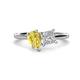 1 - Zoya Pear Shape Yellow Sapphire & Princess Shape Certified Lab Grown Diamond 2 Stone Duo Ring 