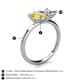 5 - Zoya Pear Shape Yellow Sapphire & Princess Shape Certified Lab Grown Diamond 2 Stone Duo Ring 