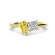 1 - Zoya Pear Shape Yellow Sapphire & Princess Shape Certified Lab Grown Diamond 2 Stone Duo Ring 