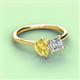 3 - Zoya Pear Shape Yellow Sapphire & Princess Shape Certified Lab Grown Diamond 2 Stone Duo Ring 