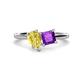 1 - Zoya Pear Shape Yellow Sapphire & Princess Shape Amethyst 2 Stone Duo Ring 