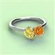 3 - Zoya Pear Shape Yellow Sapphire & Princess Shape Citrine 2 Stone Duo Ring 