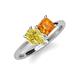 4 - Zoya Pear Shape Yellow Sapphire & Princess Shape Citrine 2 Stone Duo Ring 