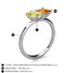 5 - Zoya Pear Shape Yellow Sapphire & Princess Shape Citrine 2 Stone Duo Ring 