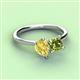 3 - Zoya Pear Shape Yellow Sapphire & Princess Shape Peridot 2 Stone Duo Ring 
