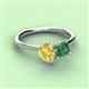 3 - Zoya Pear Shape Yellow Sapphire & Princess Shape Lab Created Alexandrite 2 Stone Duo Ring 