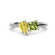 1 - Zoya Pear Shape Yellow Sapphire & Princess Shape Peridot 2 Stone Duo Ring 