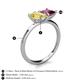 5 - Zoya Pear Shape Yellow Sapphire & Princess Shape Rhodolite Garnet 2 Stone Duo Ring 
