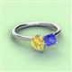 3 - Zoya Pear Shape Yellow Sapphire & Princess Shape Tanzanite 2 Stone Duo Ring 