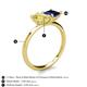 5 - Zoya Pear Shape Yellow Sapphire & Princess Shape Lab Created Blue Sapphire 2 Stone Duo Ring 