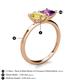 5 - Zoya Pear Shape Yellow Sapphire & Princess Shape Amethyst 2 Stone Duo Ring 
