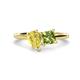 1 - Zoya Pear Shape Yellow Sapphire & Princess Shape Peridot 2 Stone Duo Ring 