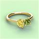 3 - Zoya Pear Shape Yellow Sapphire & Princess Shape Peridot 2 Stone Duo Ring 
