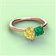 3 - Zoya Pear Shape Yellow Sapphire & Princess Shape Lab Created Emerald 2 Stone Duo Ring 