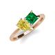 4 - Zoya Pear Shape Yellow Sapphire & Princess Shape Lab Created Emerald 2 Stone Duo Ring 