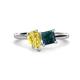 1 - Zoya Pear Shape Yellow Sapphire & Princess Shape London Blue Topaz 2 Stone Duo Ring 