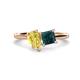 1 - Zoya Pear Shape Yellow Sapphire & Princess Shape London Blue Topaz 2 Stone Duo Ring 