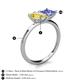 5 - Zoya Pear Shape Yellow Sapphire & Princess Shape Tanzanite 2 Stone Duo Ring 