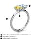 5 - Zoya Pear Shape Yellow Sapphire & Princess Shape Aquamarine 2 Stone Duo Ring 