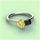3 - Zoya Pear Shape Yellow Sapphire & Princess Shape Black Diamond 2 Stone Duo Ring 