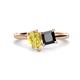 1 - Zoya Pear Shape Yellow Sapphire & Princess Shape Black Diamond 2 Stone Duo Ring 