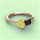 3 - Zoya Pear Shape Yellow Sapphire & Princess Shape Black Diamond 2 Stone Duo Ring 