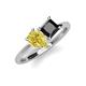 4 - Zoya Pear Shape Yellow Sapphire & Princess Shape Black Diamond 2 Stone Duo Ring 